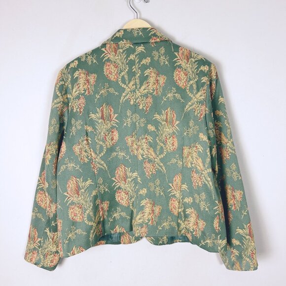 Coldwater Creek Floral Embroidered Blazer Jacket Career Classic Mature Size 18 W - Picture 3 of 4